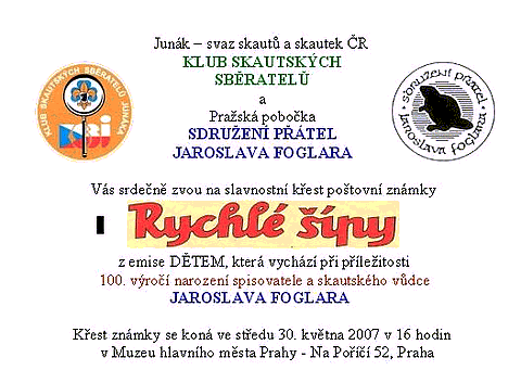 Pozvnka na kest znmky Rychl py