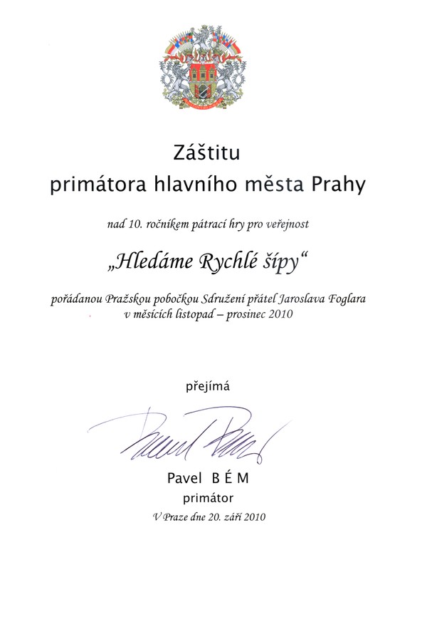 Ztita primtora Pavla Bma nad akc Hledme Rychl py